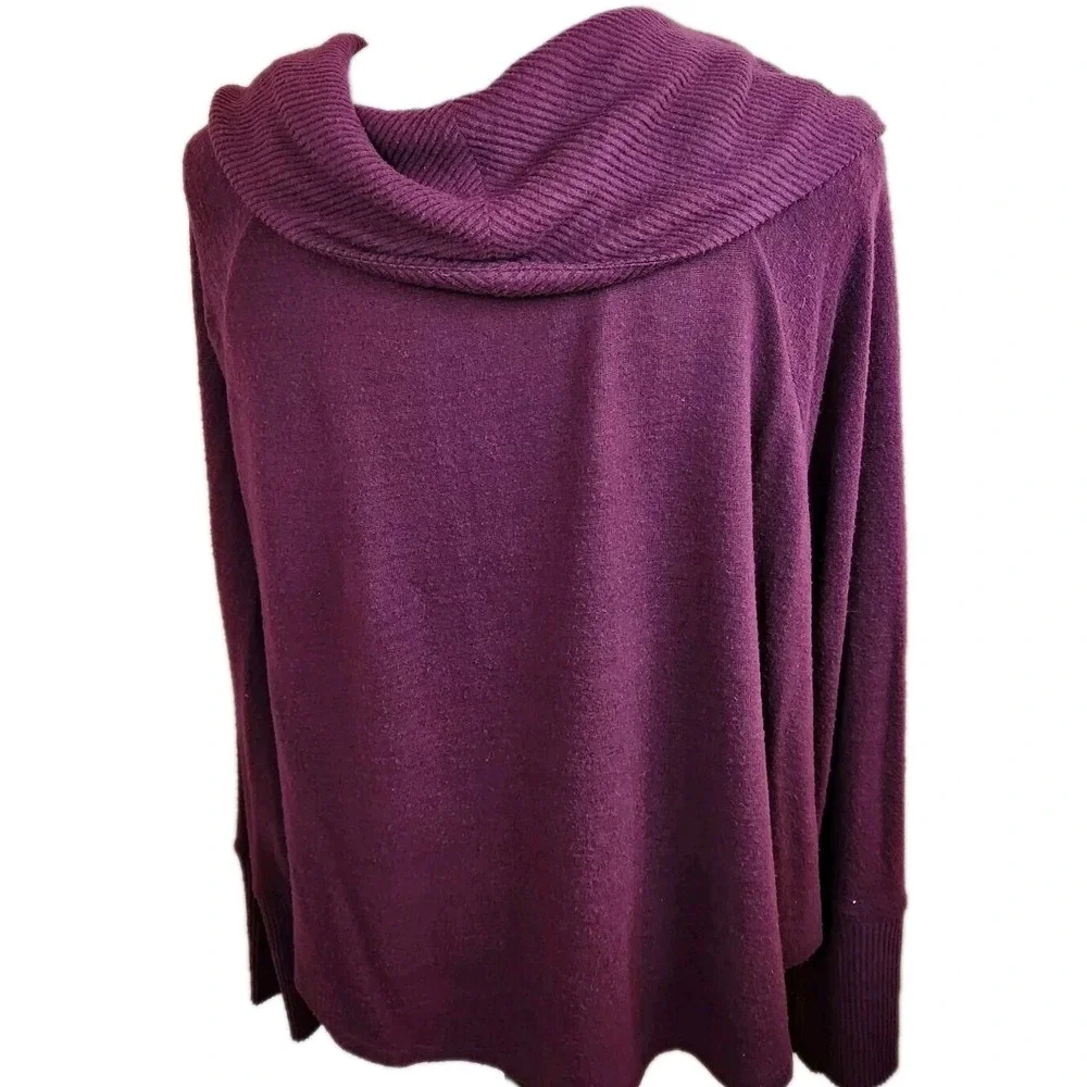 Rafaella Womens XLP‎ Petite  Cable Knit Sweater Burgundy Casual Soft Top NEW NWT
